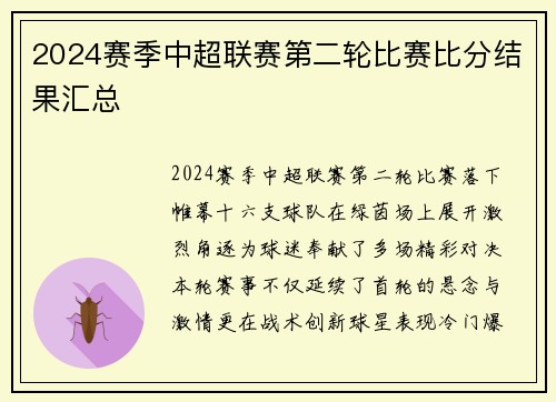 2024赛季中超联赛第二轮比赛比分结果汇总
